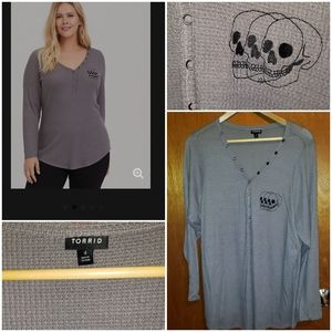 Torrid Waffle Knit Skull Henley
